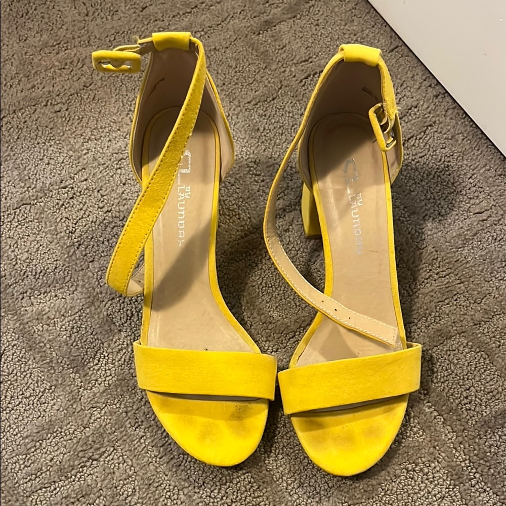 Chinese Laundry Yellow Strappy Heels size 7